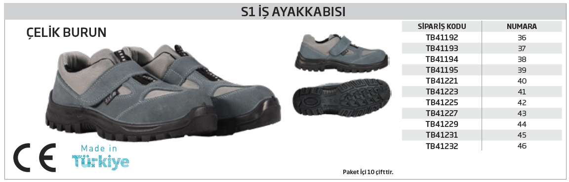 414 ÇELİK BURUNLU S1 İş Ayakkabısı